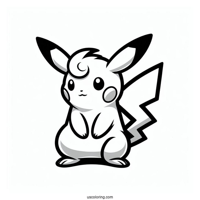Simple Alolan Raichu Coloring Page