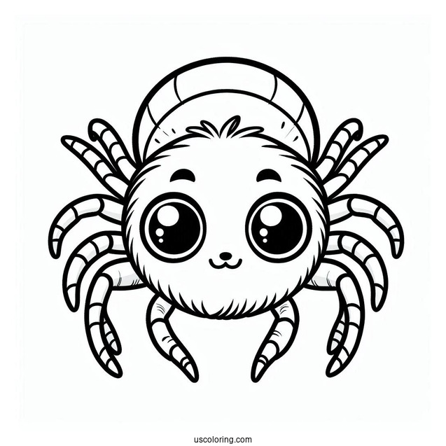 Cute Jumping Spider Coloring Page