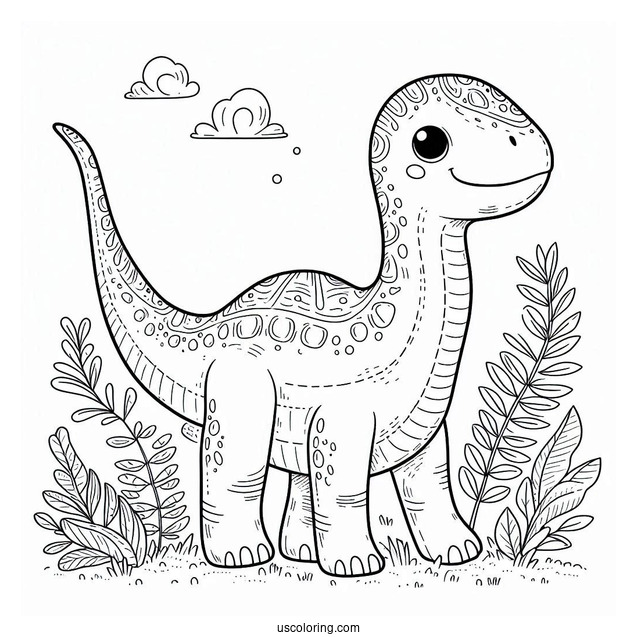 Cute Chasmosaurus Dinosaur Coloring Page For Kids