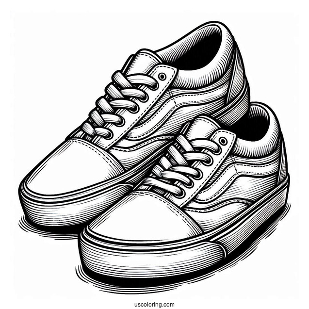 Coloring Page Of A Pair Of Vans