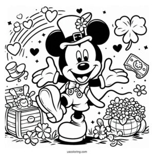 Mickey Mouse St Patrick_s Day Coloring Page For Kids