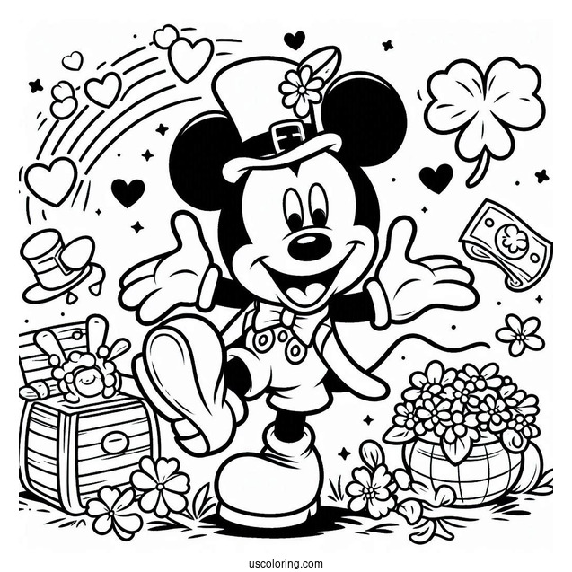 Mickey Mouse St Patrick_s Day Coloring Page For Kids