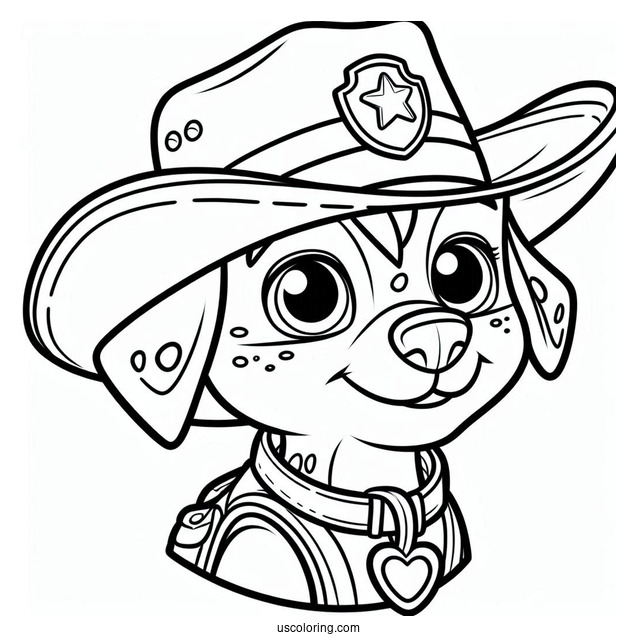 Tracker Wearing Cow Boy Hat To Color