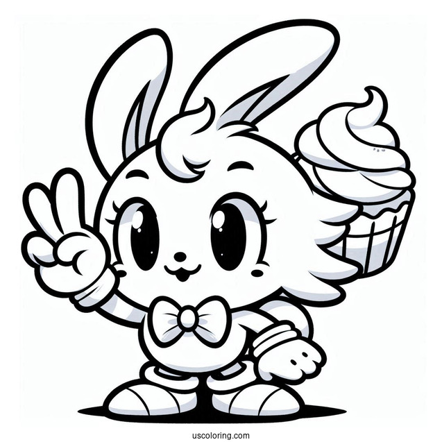 Kawaii Cream the Rabbit Waving V2