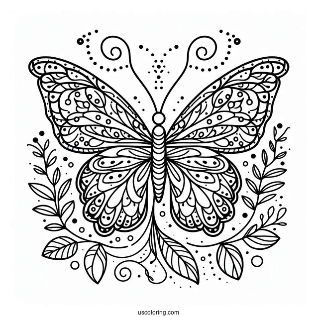 Tropical Butterfly Coloring Sheet