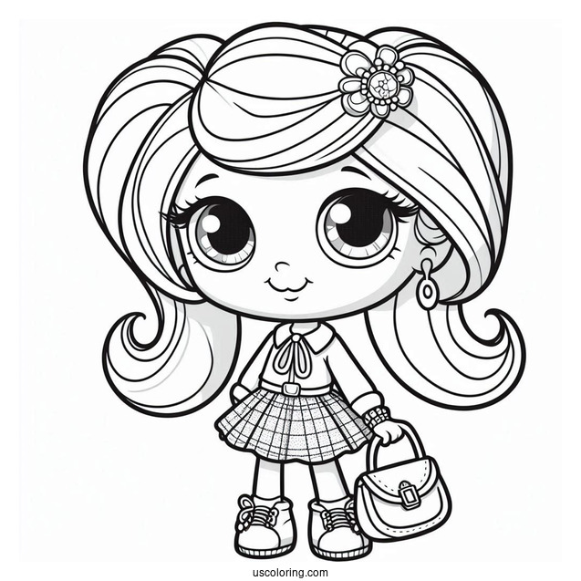 Polly Pocket Coloring Page Of Cute Paxton Pocket For Preschoolers