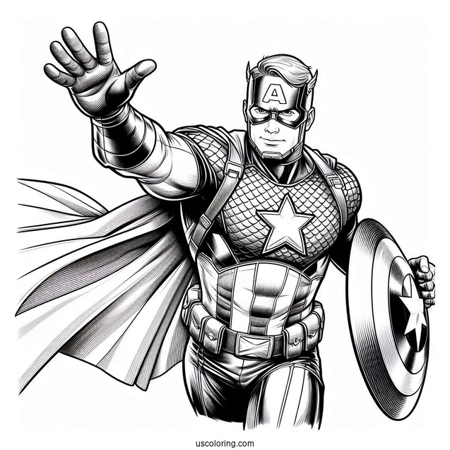 Realistic Captain America Coloring Sheet