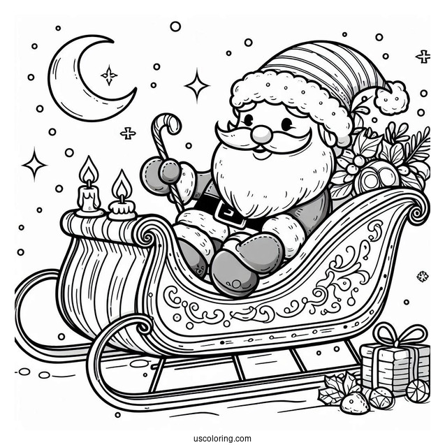 Santa_s Sleigh To Color