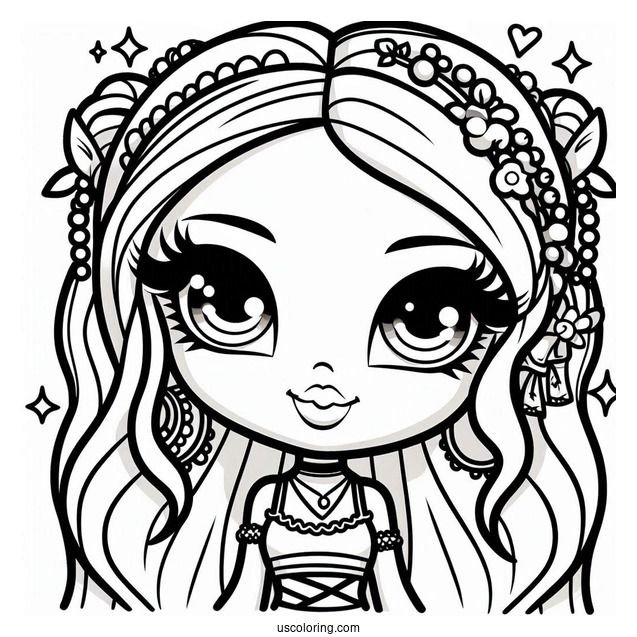 Kawaii Bratz Cloe Coloring In For Preschoolers