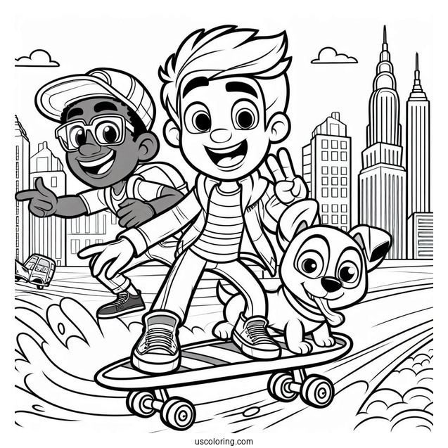 Subway Surfers Coloring Page Jake And Tricky Subway Surfers