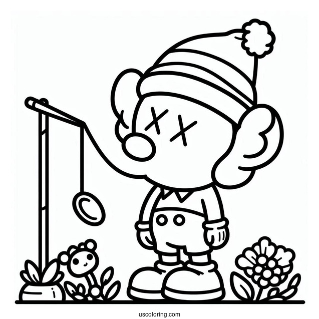 KAWS Coloring Page Pinocchio For Kids