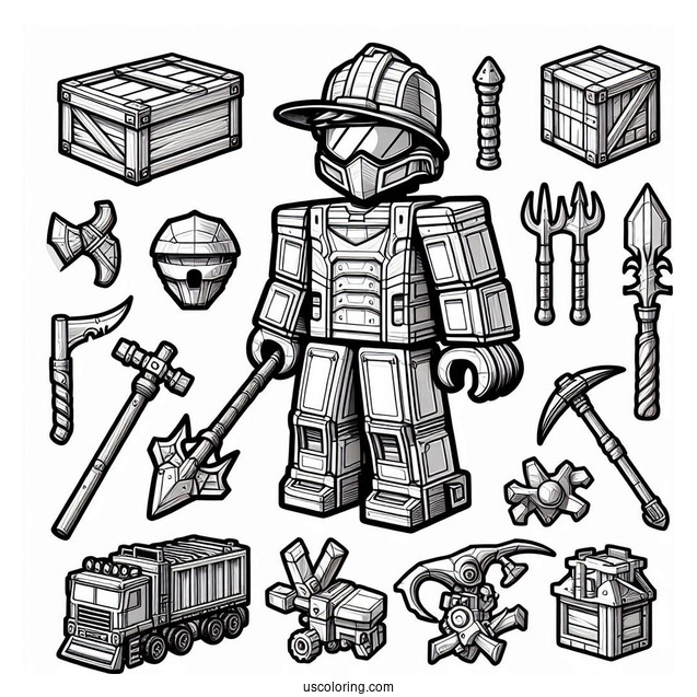 Roblox Construction Skins Coloring Sheet