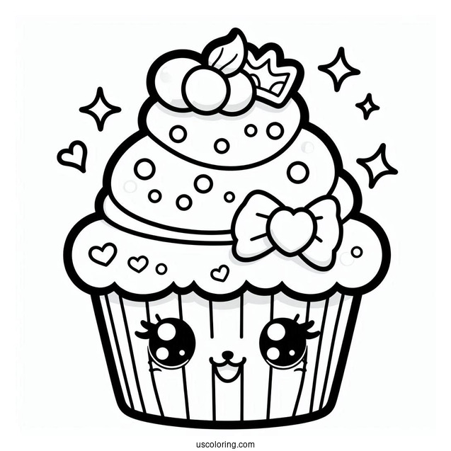 Outline Of Kawaii Cupcake Princess Shopkins