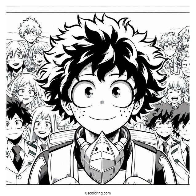 Deku Coloring Page Izuku Midoriya With Shoto Todoroki