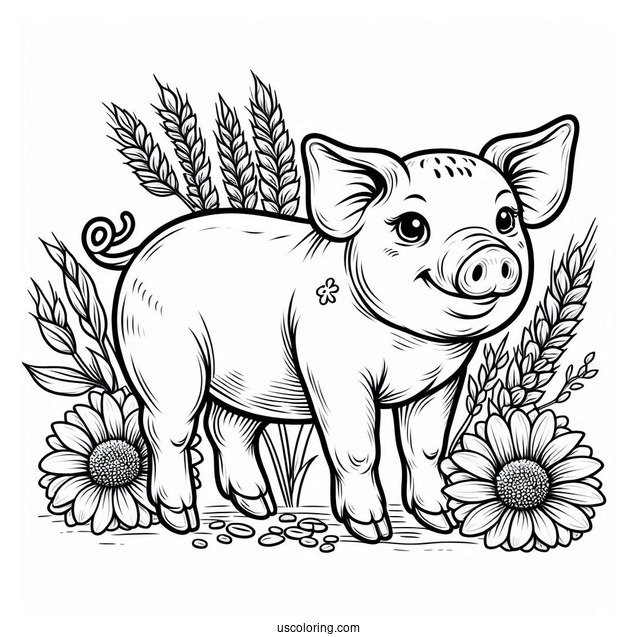 Farm Bred Pig To Color
