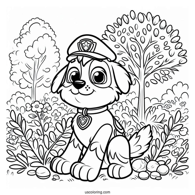 Rubble Dog Character Coloring Picture