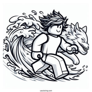 Roblox Characters Running From wave With Wolf