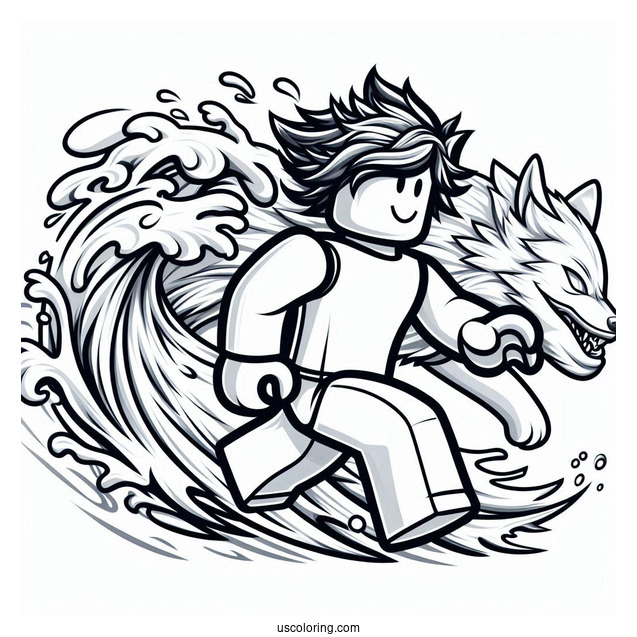 Roblox Characters Running From wave With Wolf