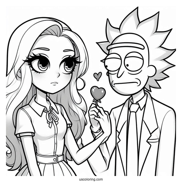 Rick and Morty Coloring Page Of Morty s Crush Jessica in School Uniform Coloring Sheet for Kids