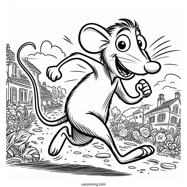 Ratatouille Coloring Page Running Away From Skinner