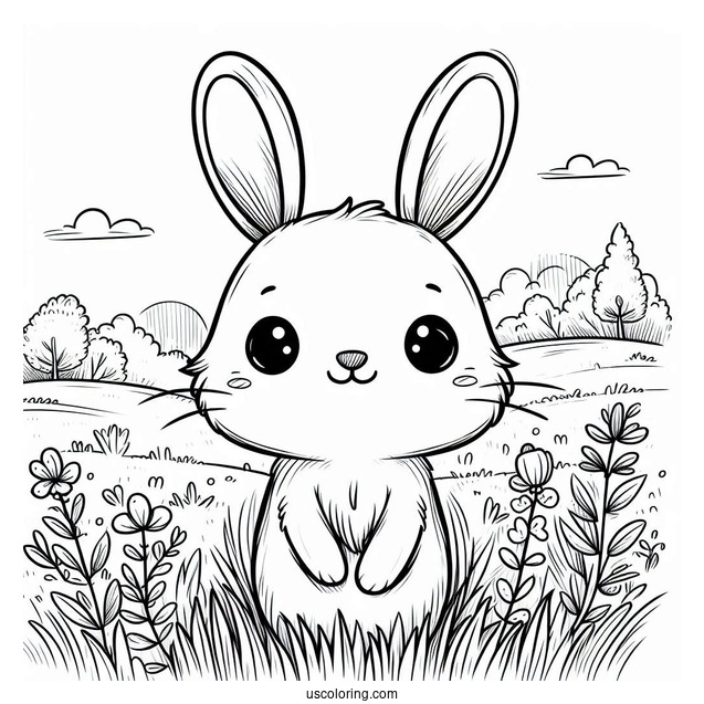 Cute Rabbits Nose Standing In Field