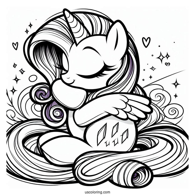 Rarity Coloring Page Hugging Twilight Sparkle