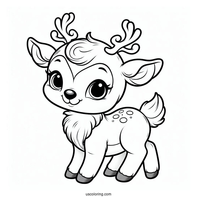 Baby Rudolph The Reindeer To Color