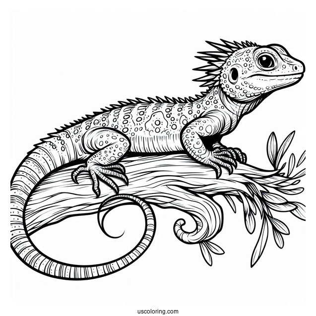 Draco Flyzard Lizard Coloring Page