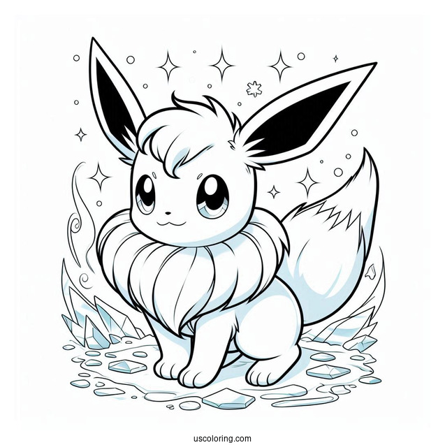 Glaceon Eevee On Ice To Color