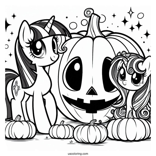Twilight Sparkle and Friends in Jack-O-Lantern