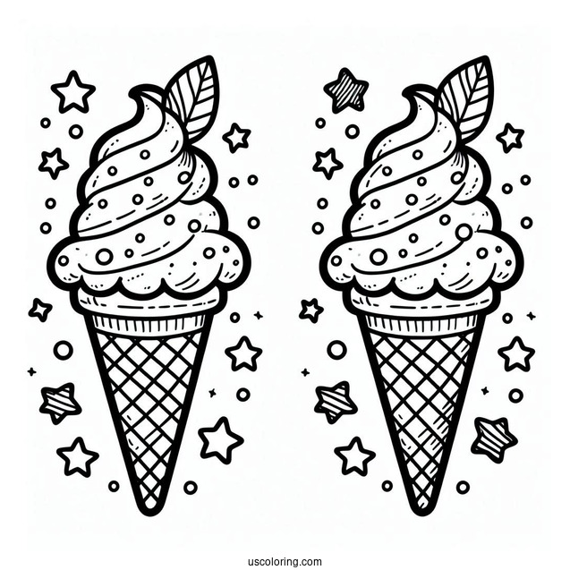 Coloring Page Of Ice Cream Cone