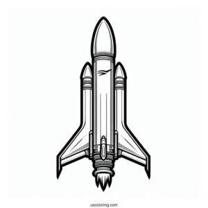 Coloring Page Of SpaceX Falcon Rocket Booster