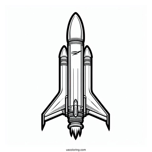Coloring Page Of SpaceX Falcon Rocket Booster