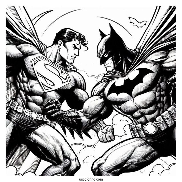 Batman Vs Superman Coloring Page