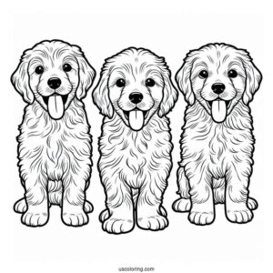 Labradoodle Puppy With Tongue Out Coloring Sheet