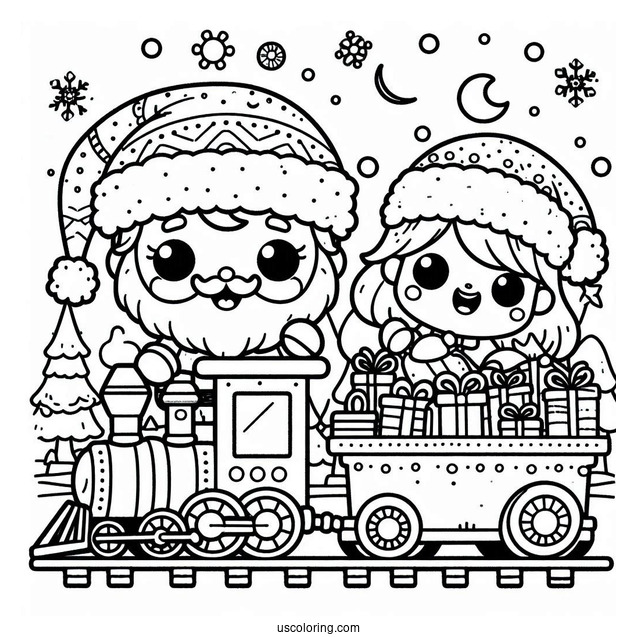 Happy Holidays With Santa To Color