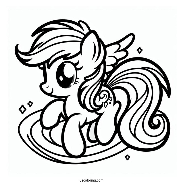 Simple Rainbow Dash Coloring Page For Kids