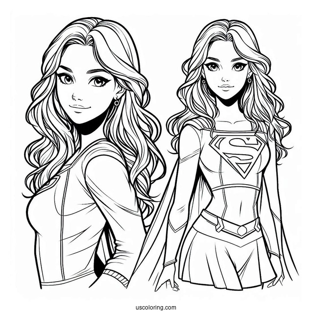 Young Kara Zor El Supergirl Coloring Page For Kids