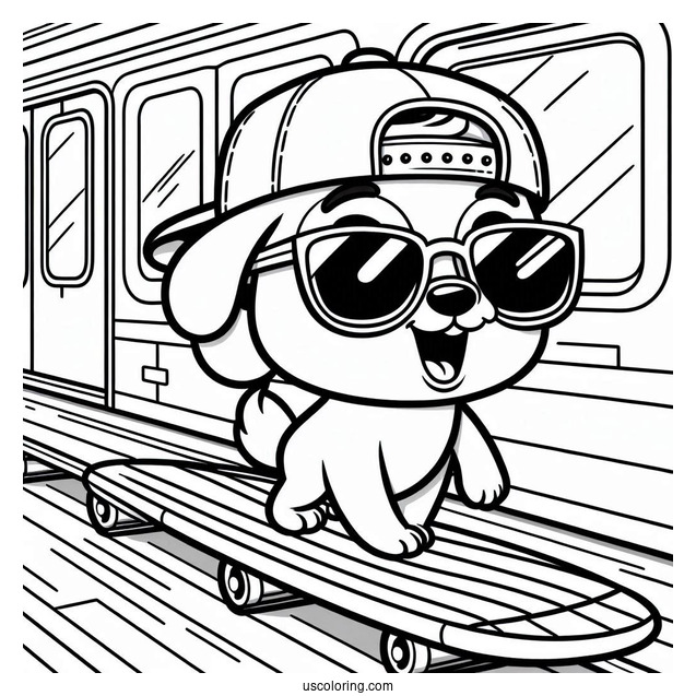 Subway Surfers Coloring Page Jake In Sunglasses For Kids