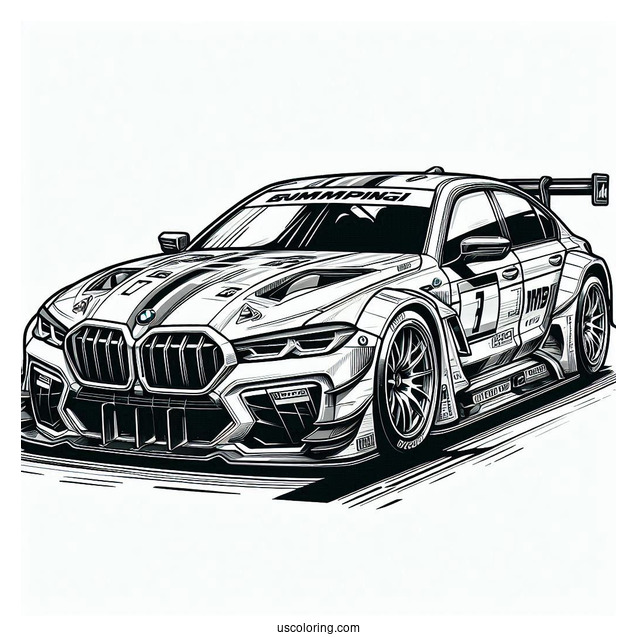BMW Coloring Page Hybrid V8 GTP Racing