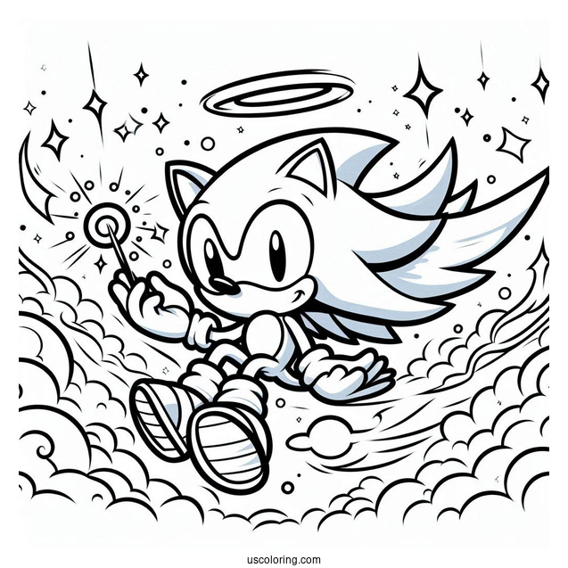 Easy Super Sonic Exe Coloring Page Outline In Angel Island