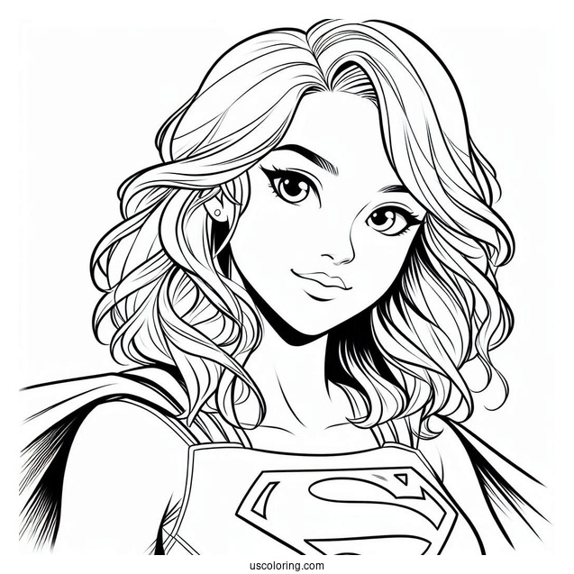 Young Kara Zor El Supergirl Coloring Page For Kids
