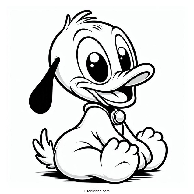 Baby Pluto Coloring Page With Baby Donald Duck