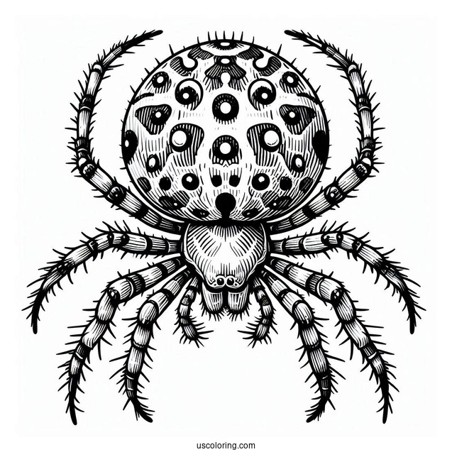 European Garden Spider Coloring Page