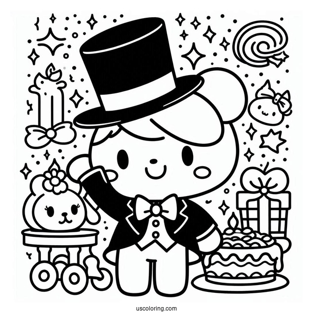 Sanrio Coloring Pages Of Tuxedo Sam