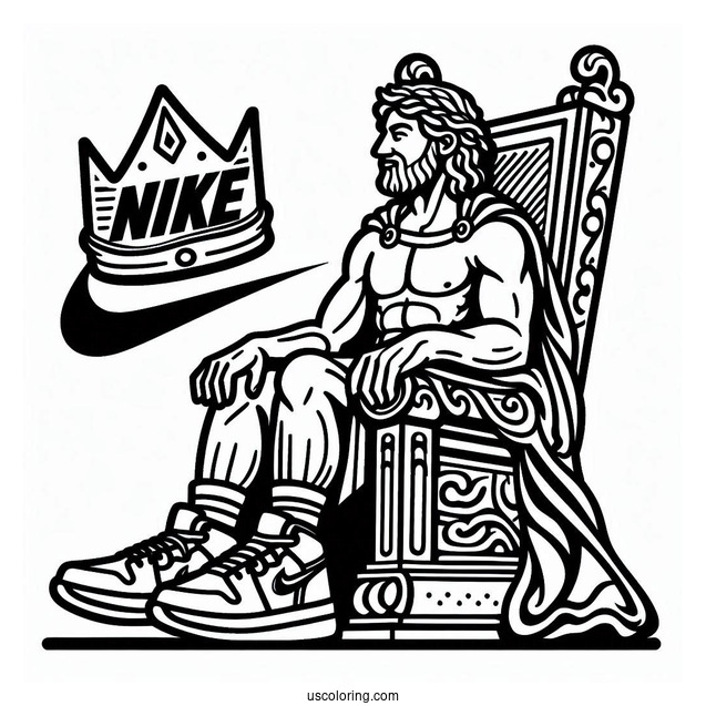 Nike Coloring Page Of King Of Kicks