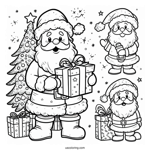 Super Easy Outline Of Santa To Color For Toddlers