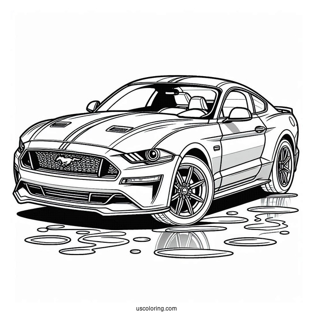 Ford Mustang Coloring Page For Kids