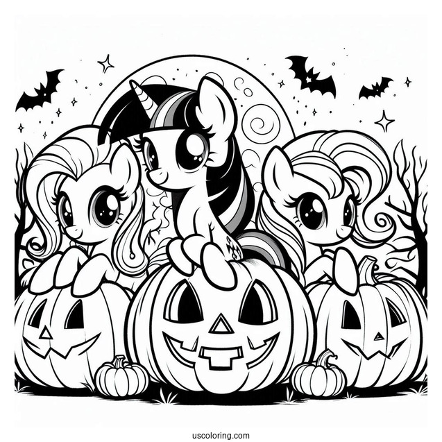 Twilight Sparkle and Friends in Jack-O-Lantern