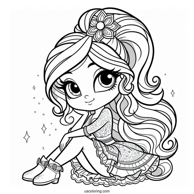 Shimmer And Shine Coloring Page Of Pretty Nahal Sitting
